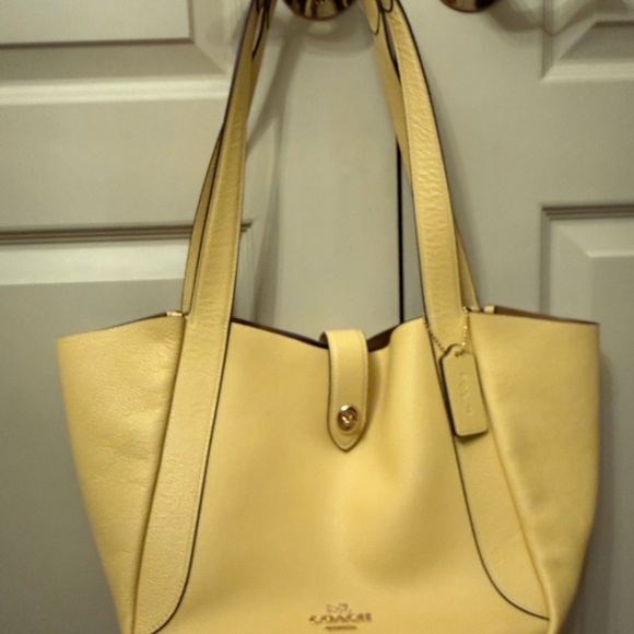 Coach Handbags - Coach Hadley Turnlock Yellow Leather Tote